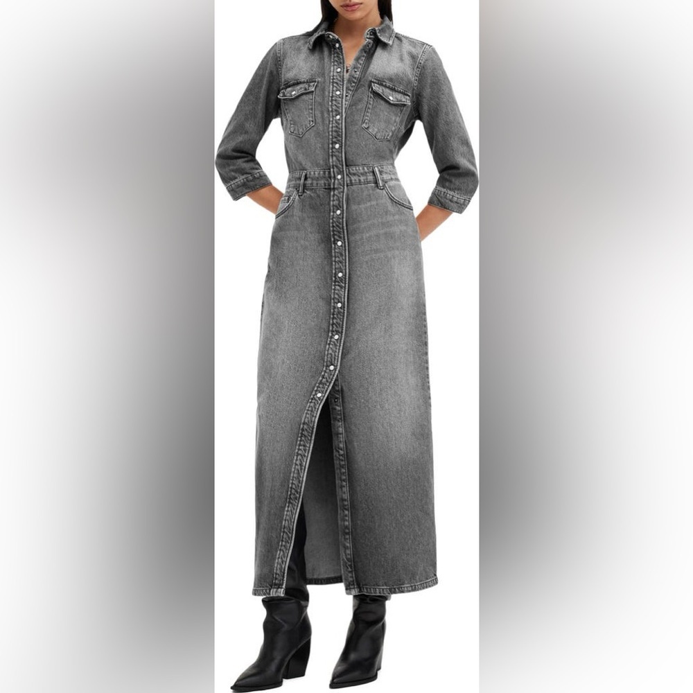 New AllSaints Blair Denim dress Size 0​ - Picture 13 of 14